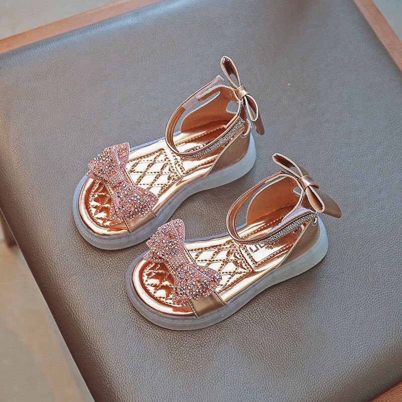 (LOLI-JKT) 990 SANDAL ANAK IMPORT GOLDEN DAN SILVER PITA MANIK SIZE 23-37