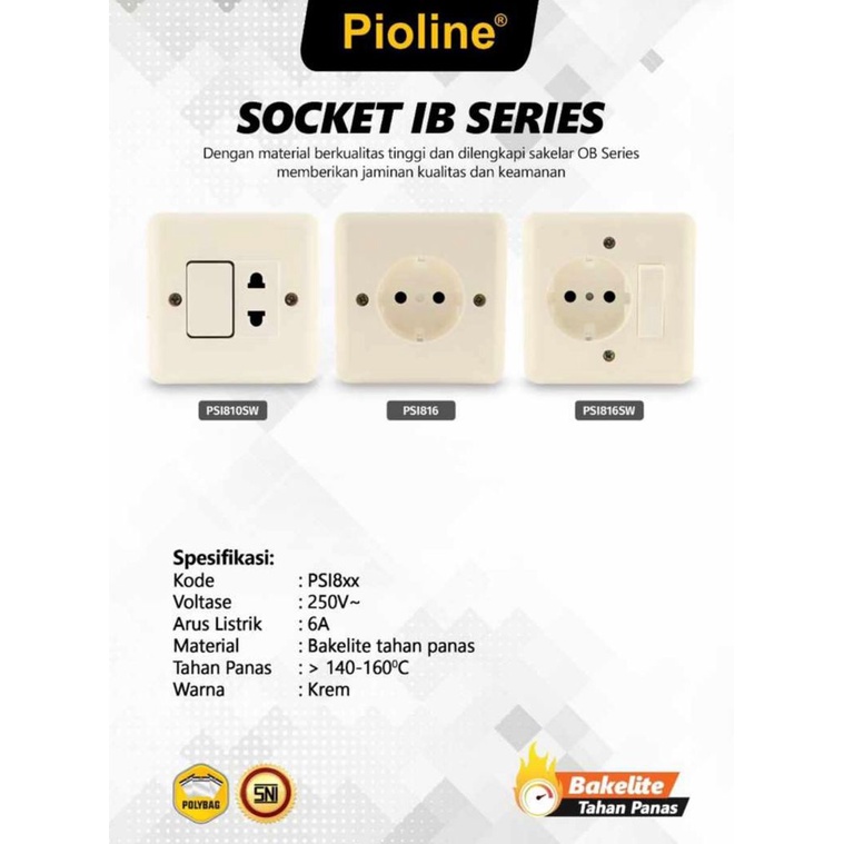 Colokkan PIOLINE Stop Kontak IB PIOLINE - PSI816