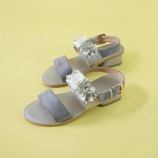 Pvra Sandal Wanita Duvva Duo Heels Silver