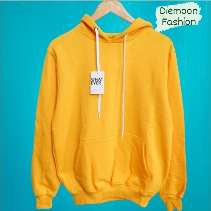 Hoodie Polos Kuning Unisex Bahan Katun