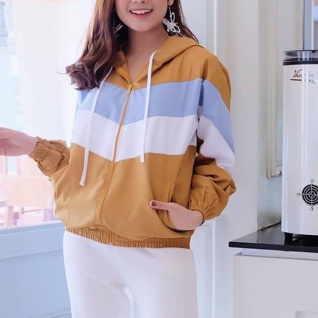 LUMINO Jaket Ala Korea Jaket Lumino Wanita Jaket Parasut Wanita