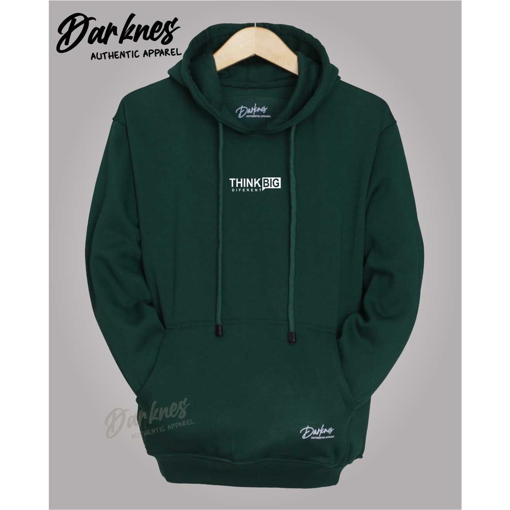 sweater hoodi pria terbaru warna hijau botol Think Big Draknes  laki2 terbaru 2022 keren sweater hoodie wanita distro keren tebal ori jepang M L XL XXL