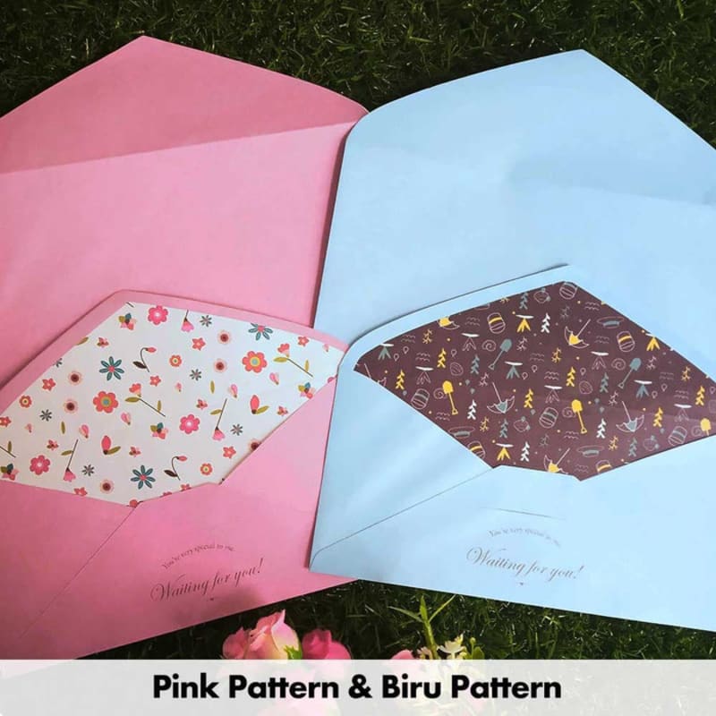 

Amplop Surat / Kartu Ucapan / Wedding - Pink Pattern & Biru Pattern