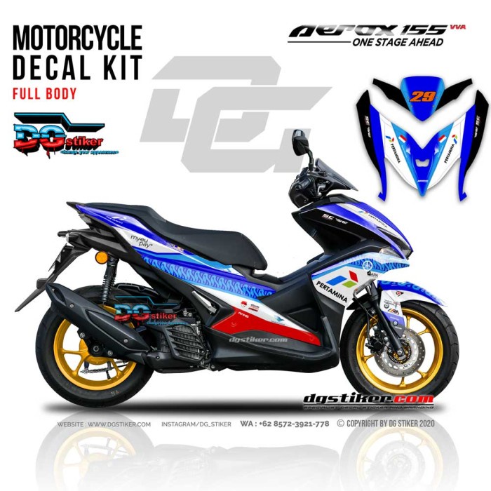 Decal Striping Aerox 155 Mandalika Racing Team