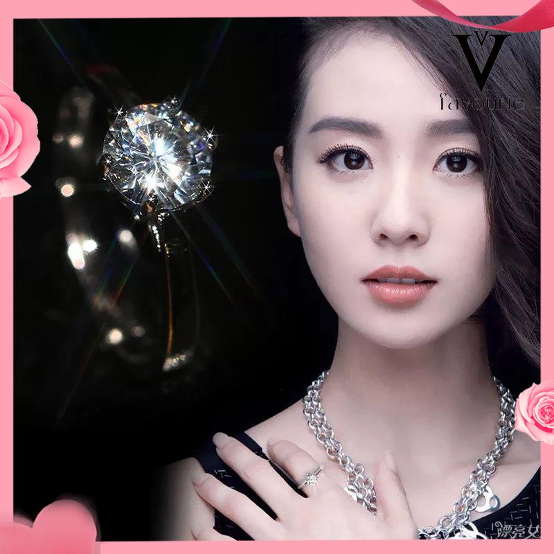 [COD]cincin fashion cincin berlian enam cabang cincin berlian mahkota-FA