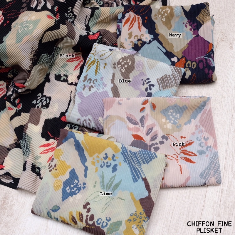 {PLISKET} HIJAB MOTIF SEGIEMPAT - KERUDUNG SEGIEMPAT CHIFFON VINE -CHIFFON MOTIF - 006 PLISKET