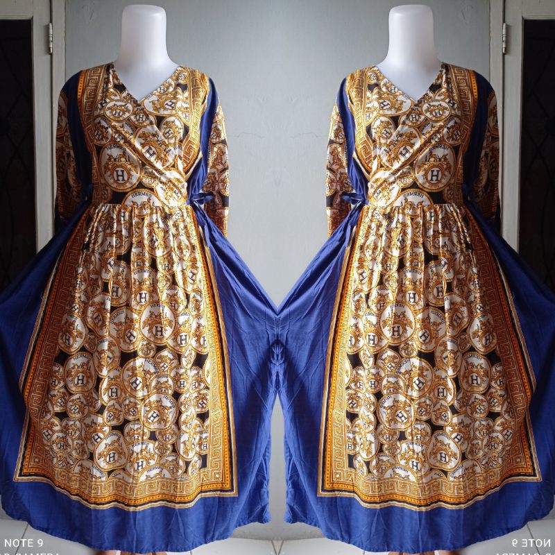 longdress daster batik gajah putih prada busui jumbo