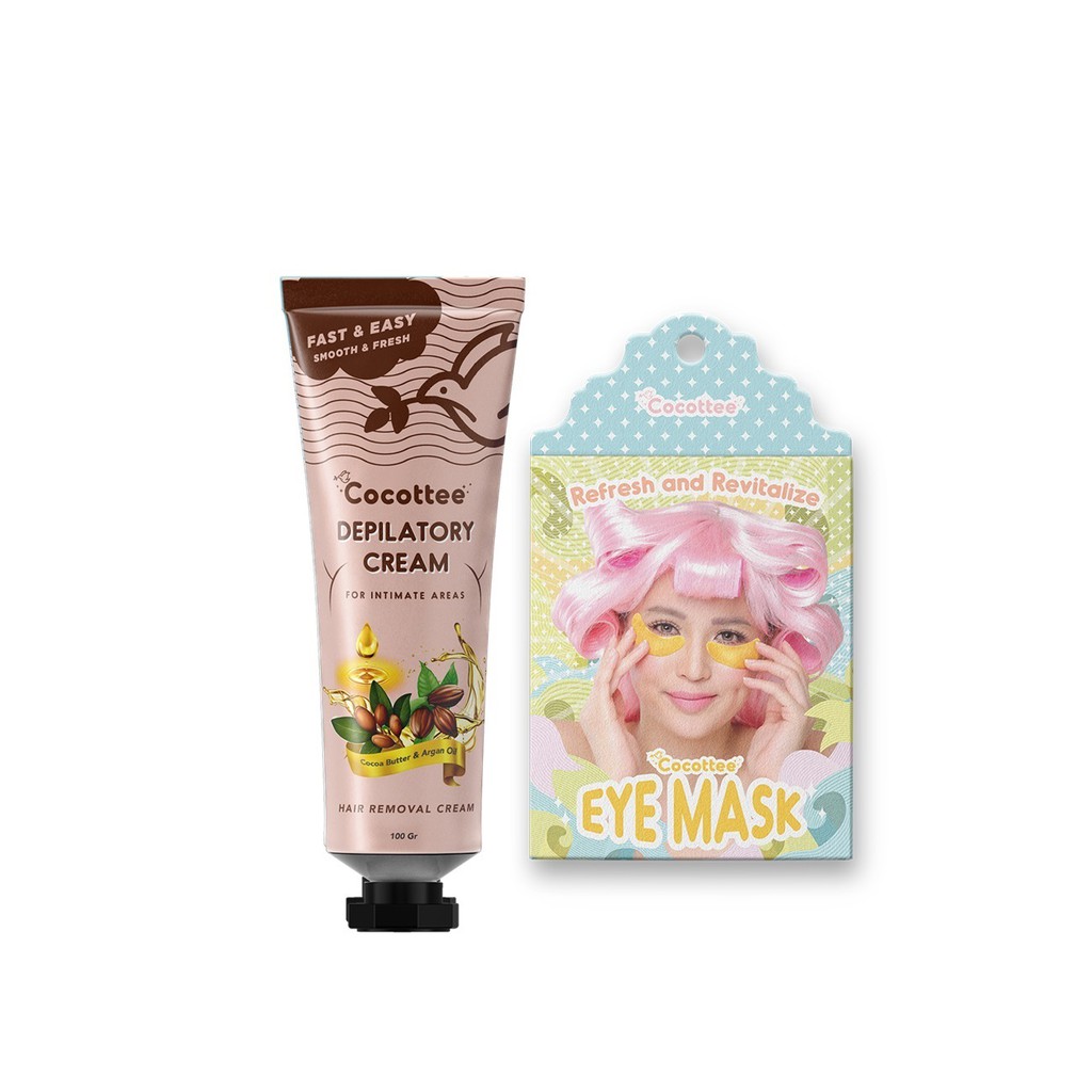

COCOTTEE depilatory cream cocoa butter dan 1 sachet masker mata bundle
