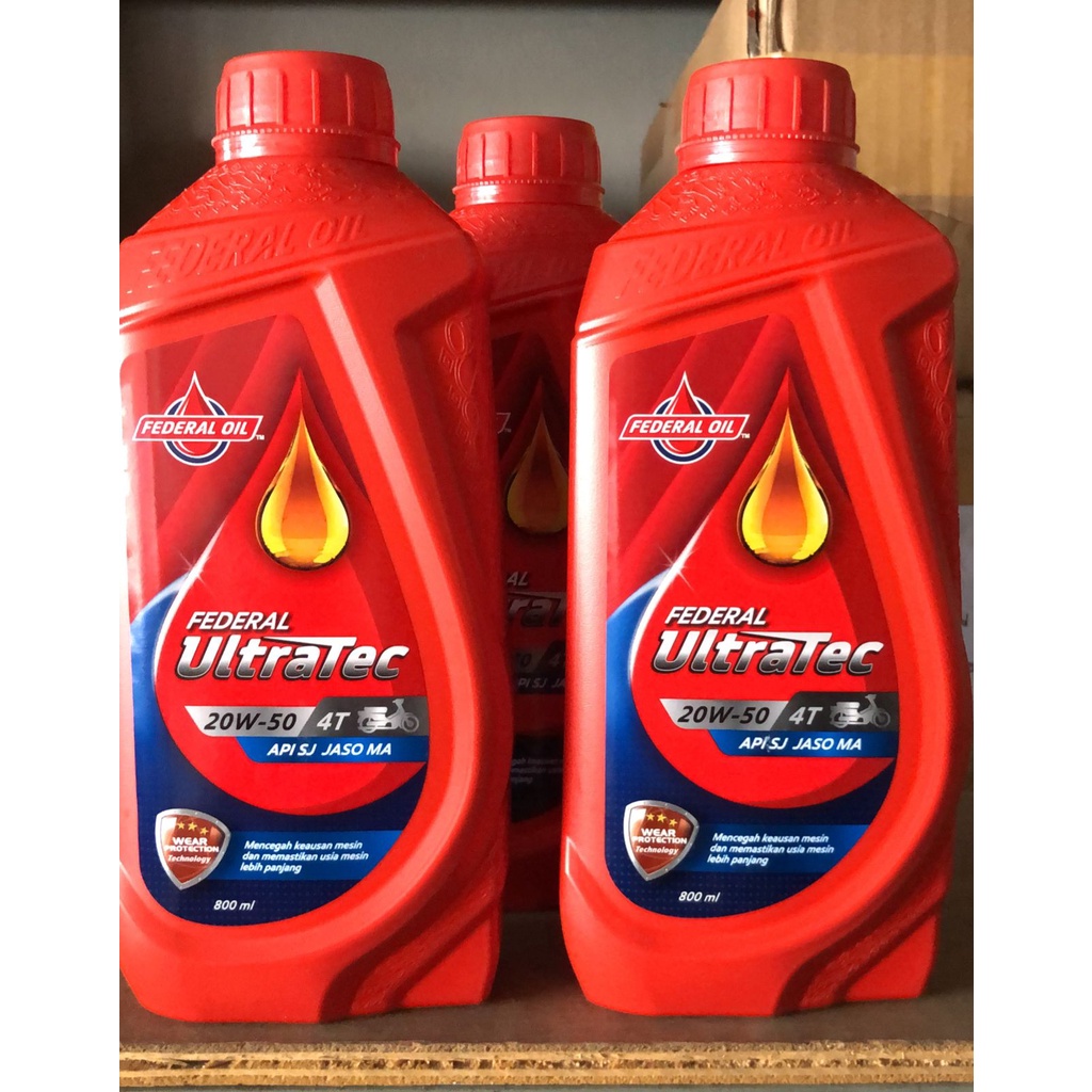 OLI FEDERAL OIL ULTRATEC 20W 50 0,8 LITER OLI MOTOR ASLI