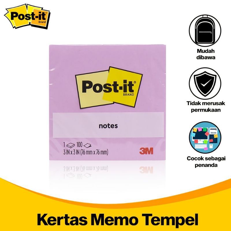 

Post it Milenial Pink 3M / Notes Notas 3M / 76 mm x 76 mm / Isi 100 Lembar / posit 3M