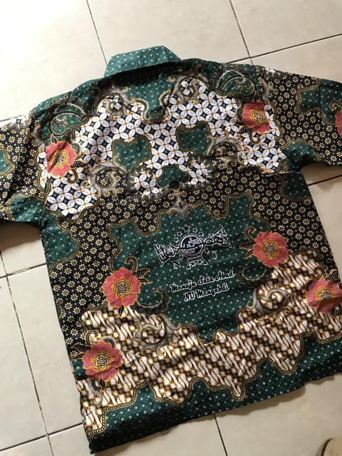 Baju Batik Nu Motif Satu Abad Nu Mengabdi Dan Urangan/cabut Warna Primis