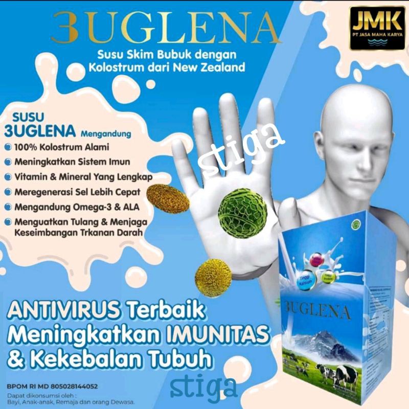 3UGLENA SUSU KOLOSTRUM TINGGI KALSIUM ISI 30 SACHET ORIGINAL