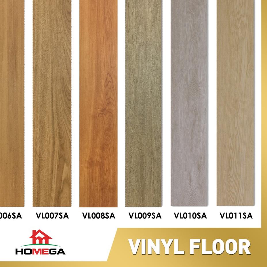 ☁ Homega Vinyl Lantai PVC Parket Tekstur Kayu 91,4 cm x 15,2 cm x 3 mm ♫