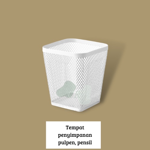 DRNJNS Tempat pulpen, tempat pensil, tempat alat lukis, putih