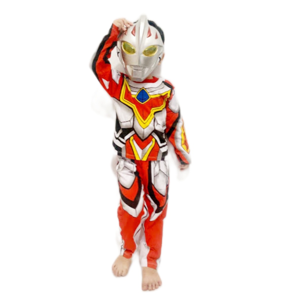 KOSTUM BAJU ANAK ULTRAMEN PUTIH USIA 2-10 TAHUN GRATIS TOPENG / BAJU ANAK ULTRAMEN BISA COD