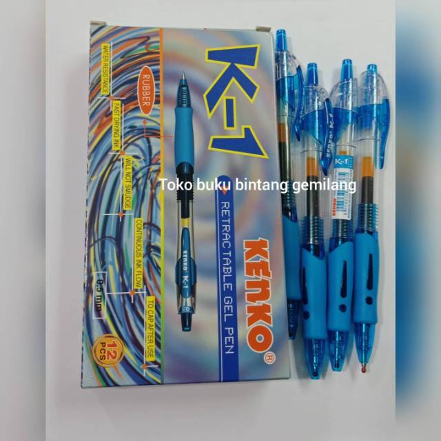 

1 PACK PENA KENKO K-1 isi 12 pcs tinta biru