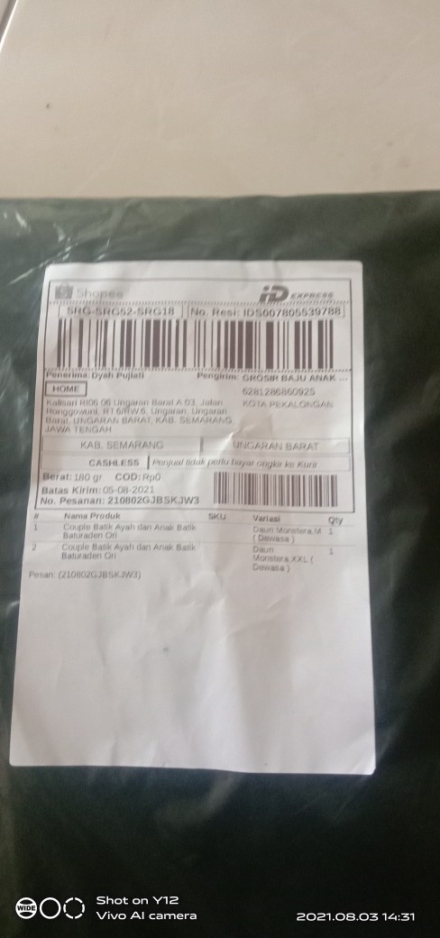 Couple Batik Ayah Dan Anak Batik Baturaden Ori