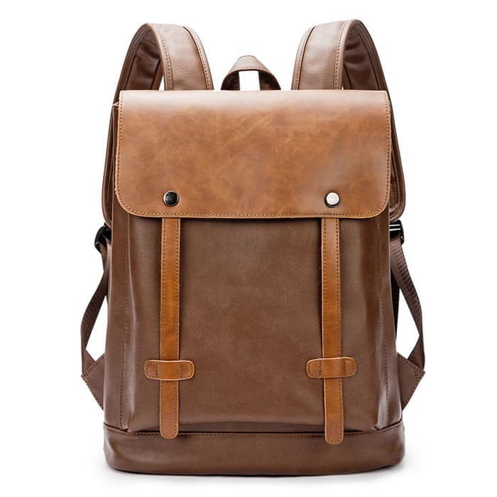 Limited Ransel Kulit Pria Wanita Korea Import (Ada T4 Laptop) -  IM544 Tas Ransel Pria Kulit / Rans