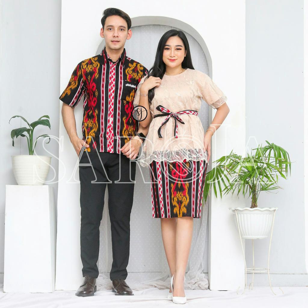 Saroja | Couple Dress Debby Dress Brukat Batik Katun