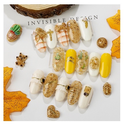 nail cork powder set serpihan kayu hiasan nailart wooden decorative wood flakes wood flake nail