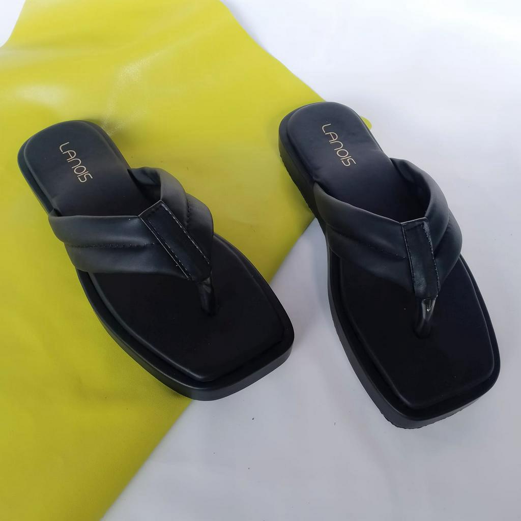 Sandal Jepit Wanita Platform HITAM NESANH - TRISHA