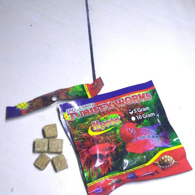 Cacing kering tubifex makanan ikan cupang koi lohan Pakan pelet