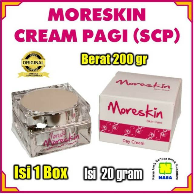 

5/5 MORESKIN CREAM PAGI SCP ORIGINAL NASA PERAWATAN KULIT ALAMI