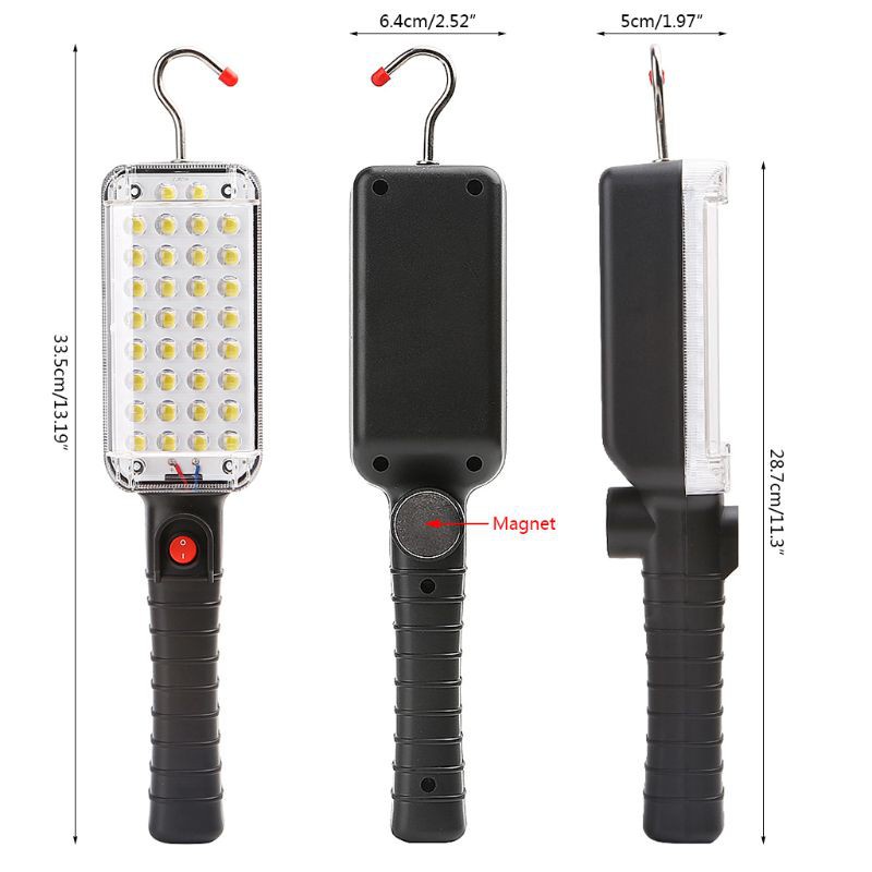 CRE  Portable USB Rechargeable Work Light COB Repairing Lamp With Magnet &amp; Hook 34 LED Flashlight