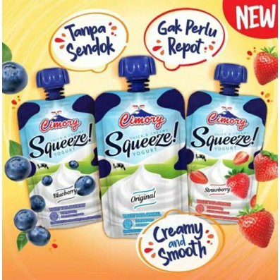 

Cimory Squeeze Yogurt Original|Peach|Honey|Strawberry|Blubery