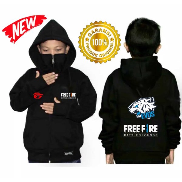 JAKET ANAK LAKI LAKI TERBARU USIA 4 - 14 TAHUN SIZE S M L XL NINJA FREE FIRE FF GRATIS TAMBAH NAMA