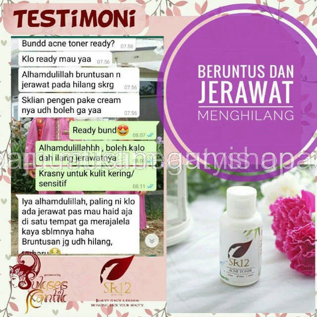 TONER JERAWAT BPOM AMPUH..!!  / OBAT JERAWAT BERUNTUS / REGENERASI KULIT MATI /ACNE TONER SR12 AMAN