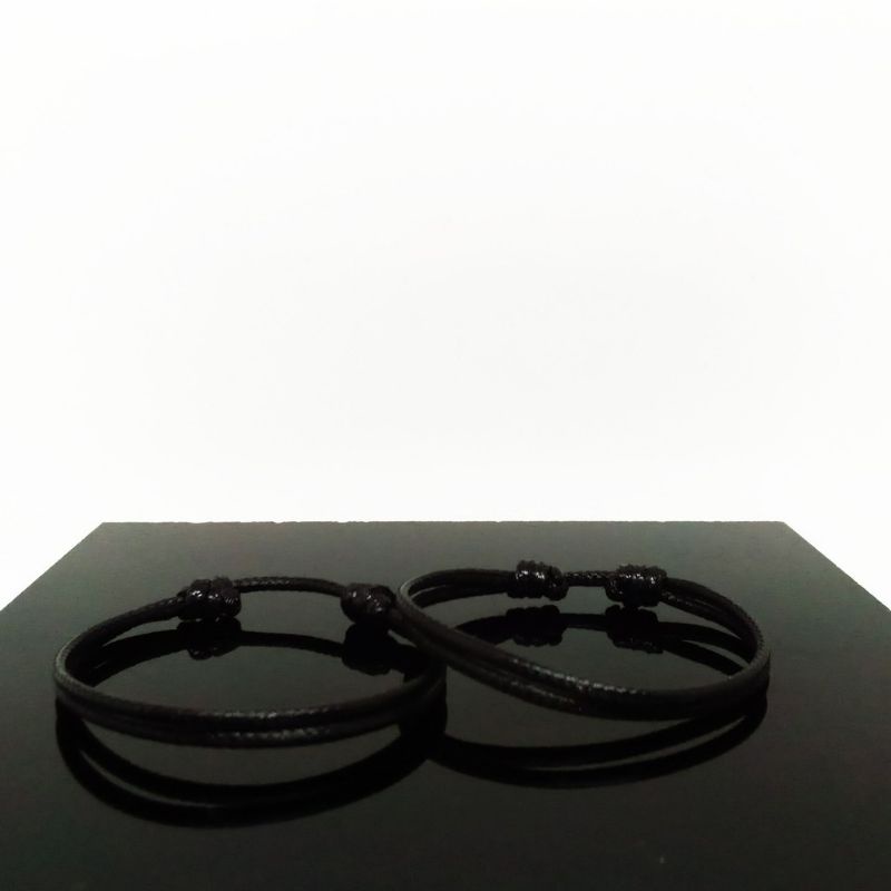 GELANG TALI KOREA PREMIUM HITAM POLOS