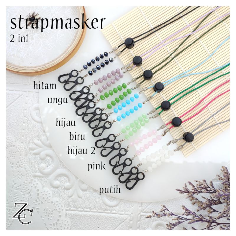 starp masker 2in1 / kalung masker 2in1 / strapmasker crystal /  strap masker premium / starp masker 