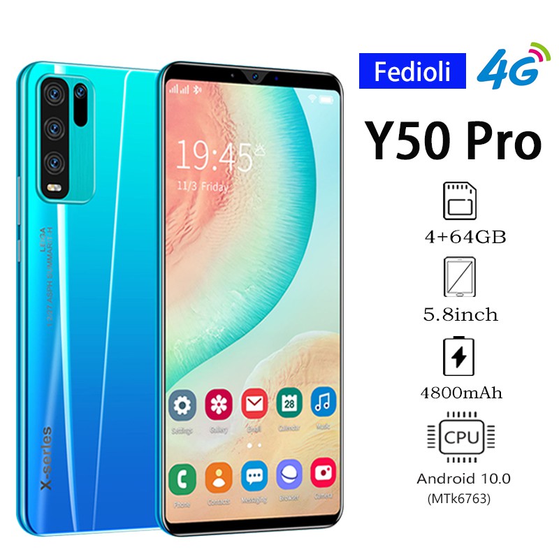 HP Murah Original Y50 pro 5G Smartphone  4GB+ 64GB 5.8inci  Android Hand Telepon Siap Gratis ongkir