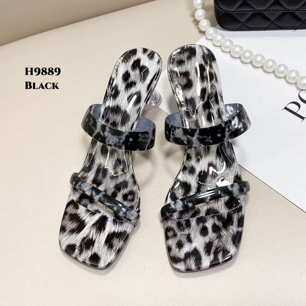 PRF High Heels Leopard Slides Fashion Korea H9889