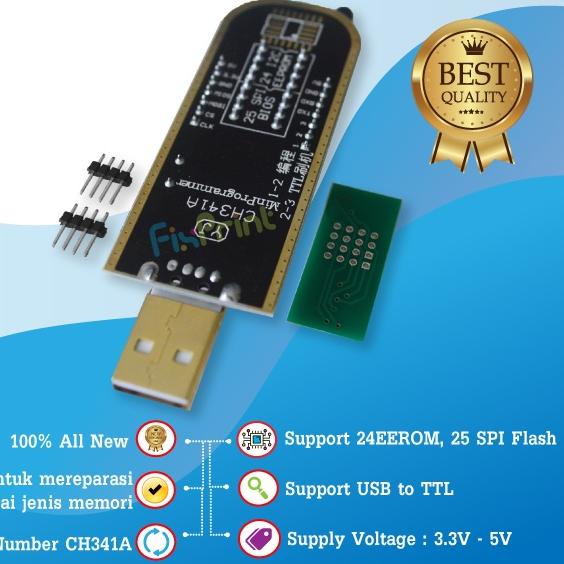 ™ USB Programmer IC Eprom CH341A Module Flash BIOS Eeprom 24 25 Series Alat Program IC Eprom BIOS ★