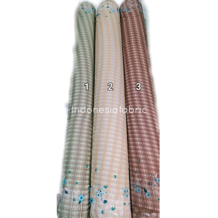 0.5 meter Kain bahan wollycrepe wolly crepe motif bunga pinggiran