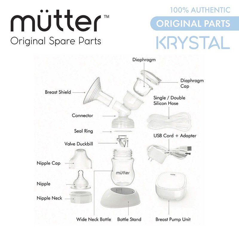 Sparepart Mutter Krystal Part Pompa ASI Mutter Pearl Opal