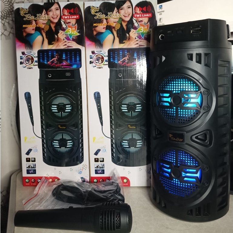 SPEAKER BLUETOOTH MEREK JINLONG JL-1730 MP3 PLAYER/RADIO FM/AUX GRATIS MICROPHONE UNTUK KARAOKE