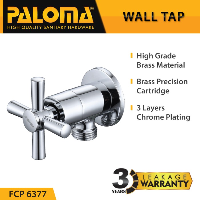 PALOMA FCP 6377 Keran Stop Toilet WC Jet Shower Valve Tembok Kran Air