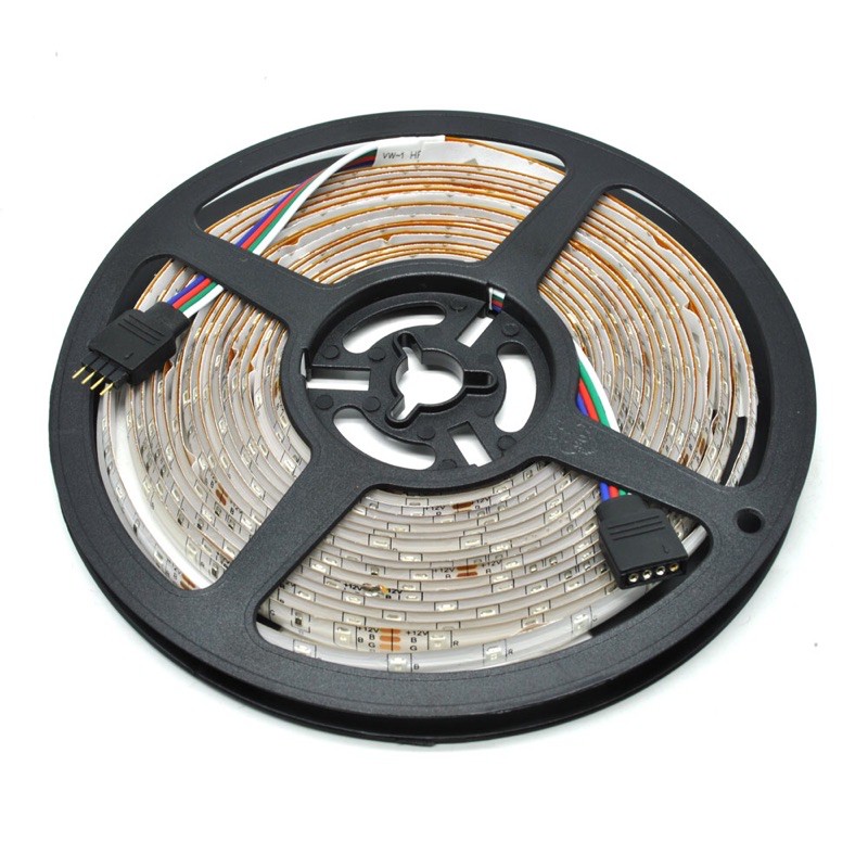 RGB LED Strip 3528 300 LED 5 Meter with 12V 2A Light Controller &amp; Remote Control - Black