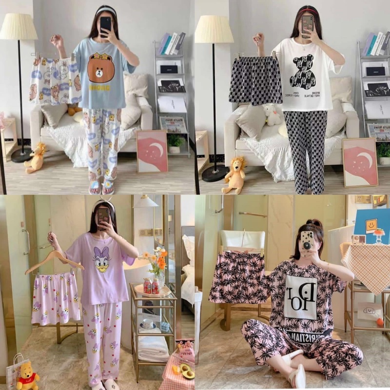 NEW ARRIVAL!!! Ready Stock!!! Piyama 3 in 1 / Baju Tidur Import / Baju Kualitas Premium / Piyama Lengan Pendek / Baju Tidur 3 in 1 / Baju Tidur Kekinian