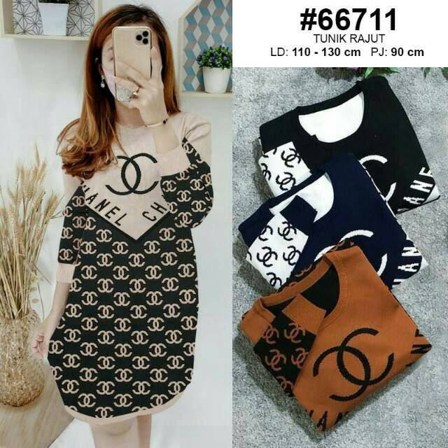 TUNIK RAJUT CHANEL TEBAL PREMIUM IMPORT
66711