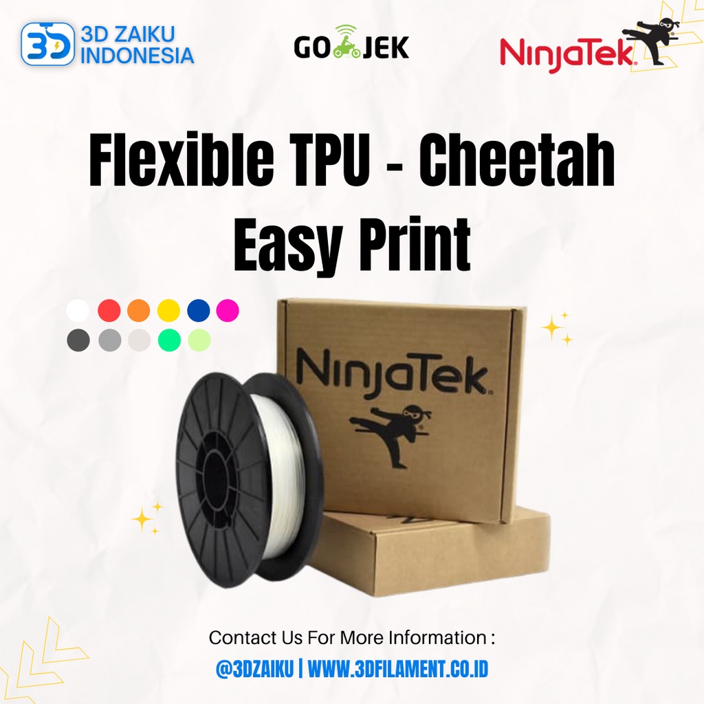 Original NinjaTek Cheetah Easy Print TPU Flexible 3D Filament from USA