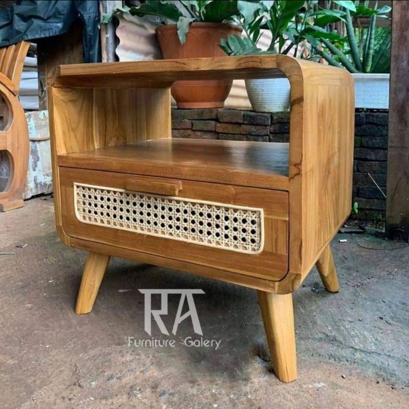 NAKAS KECIL ATAU LEMARI BUFFET KAYU JATI ROTAN