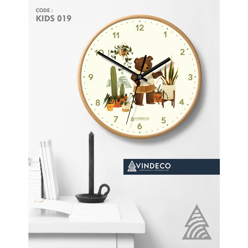 JAM DINDING KAYU / JAM DINDING ANAK / KADO ULTAH / KADO ANAK / JAM UNIK / JAM ANAK / VINDECO / KIDS-5