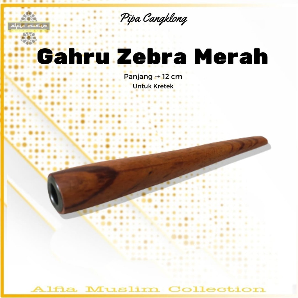 Pipa Cangklong Gahru Zebra Merah /Pipa Rokok