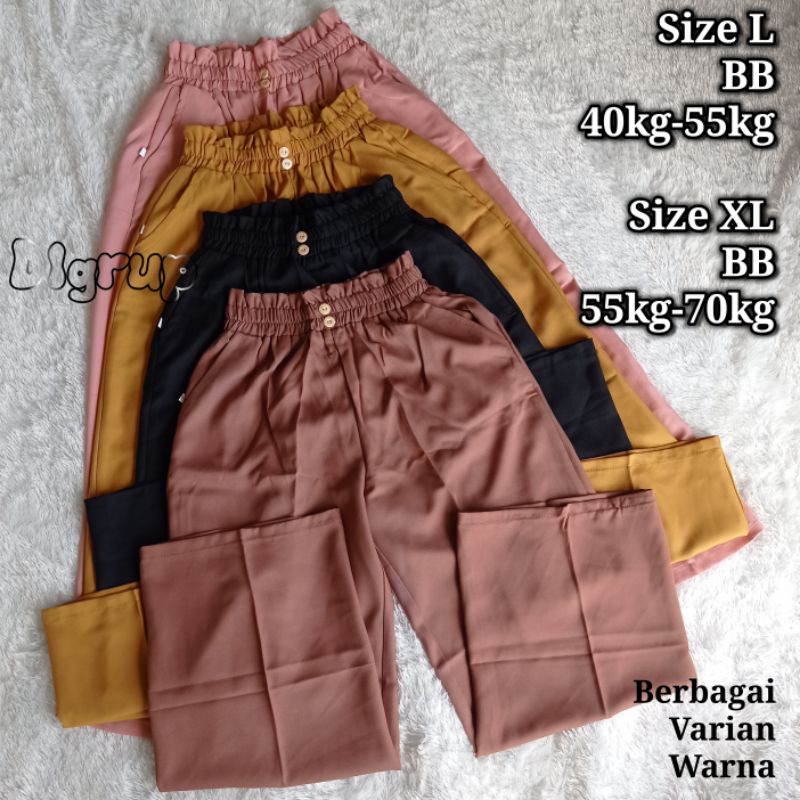 CELANA KULOT KANCING SIZE L DAN SIZE XL BB 40KG SAMPAI BB 70KG / CELANA KULOT KANCING MODEL KOREA / KULOT KOREAN STYLE/ KULOT TERBARU 2022 / LOOSE PANTS / KULOT HW / KOREA PANTS / SHOLIHATSTORE