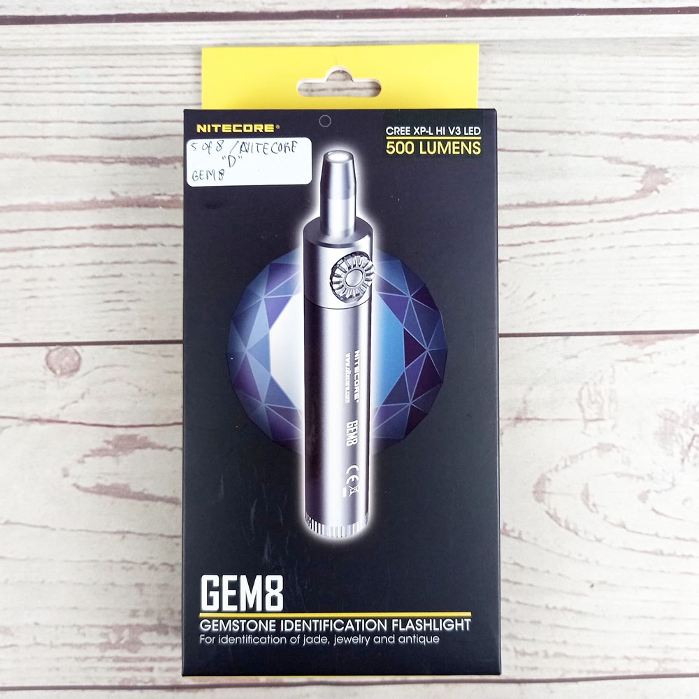 Nitecore GEM8 Senter Indentifikasi Batu Mulia Gemstone XP-L HI V3 500 Lumens - Silver