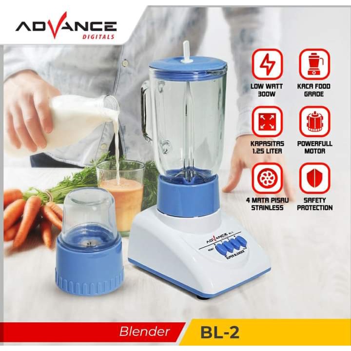 BLENDER ADVANCE BL-2 KACA / BLENDER KACA 2IN1 ADVANCE BL-2 / ADVANCE BL2 / ADVANCE BL 2